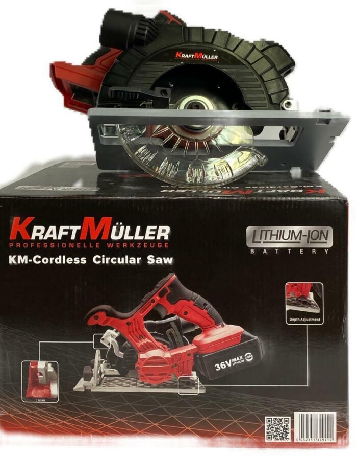 Sega circolare a batteria 36 v 3 ah kraft muller - immagine 2