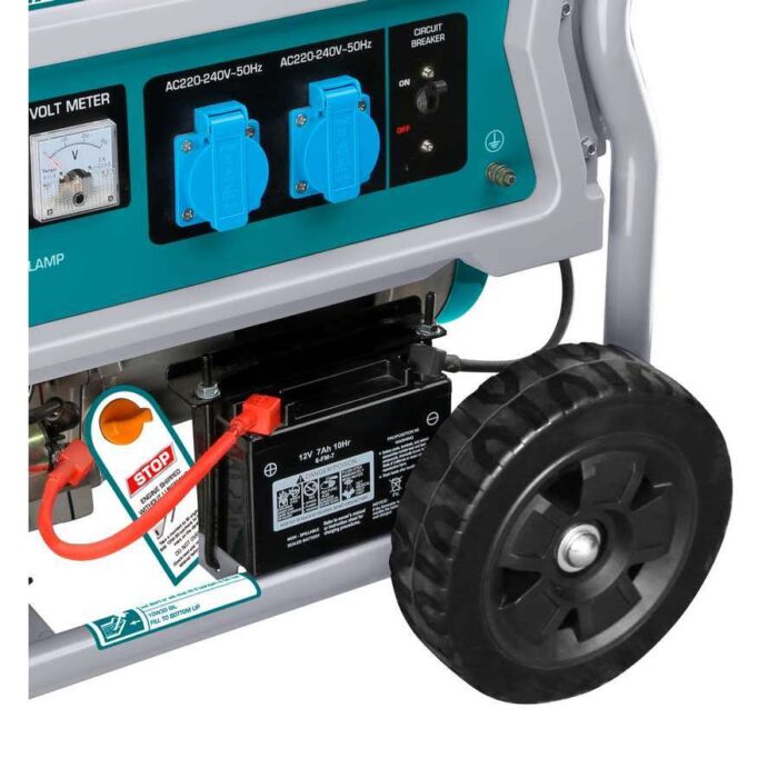 TOTAL - Generatore corrente carrellato 3,5 KW con motore a 4 tempi e avviamento elettrico - immagine 4
